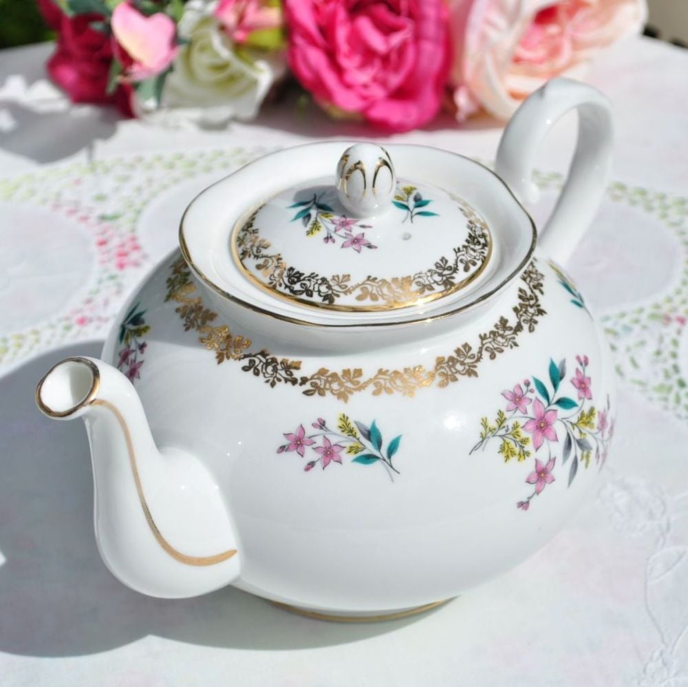 Royal Grafton Vintage Floral China Teapot c.1957+