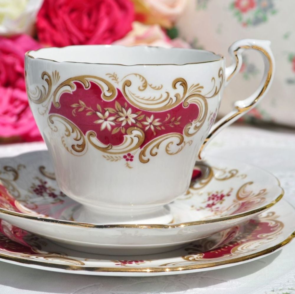 Paragon Majestic Vintage Fine Bone China Teacup Trio c.1957+