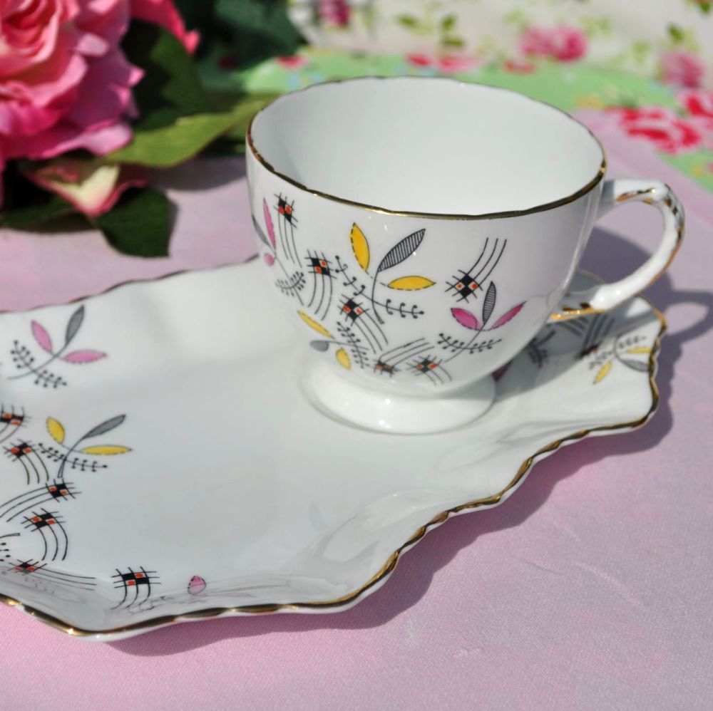 Sutherland Delphine Vintage Bone China Tea Cup Tennis Set c.1930s