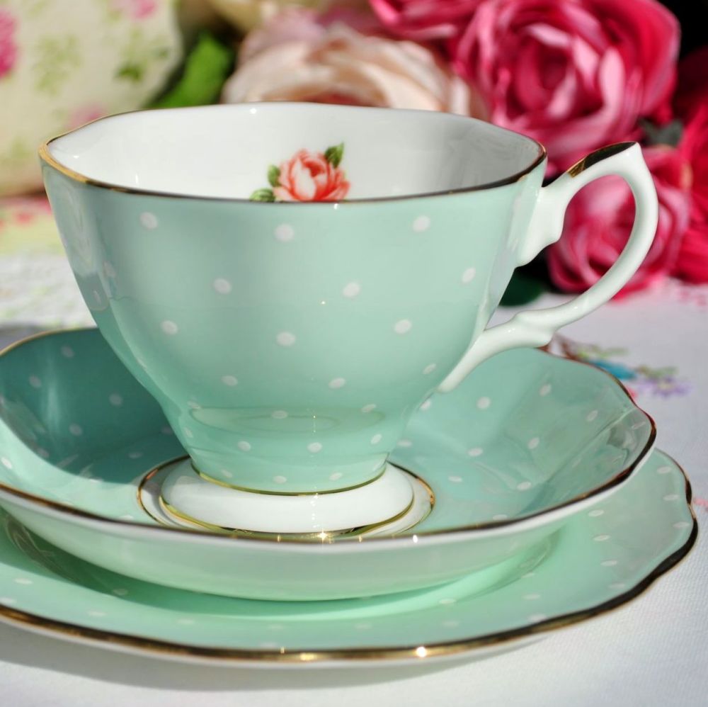 Royal Albert Polka Rose Teacup Trio
