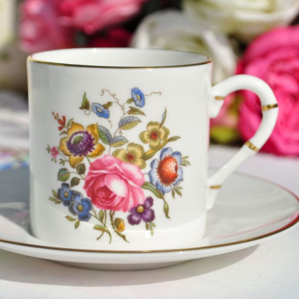 Royal Worcester Posies Coffee Cup and Saucer