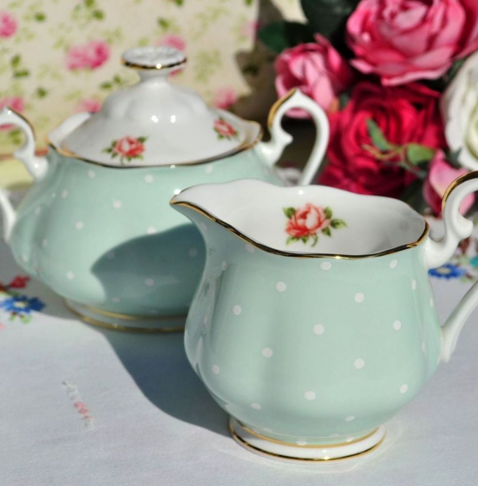 Royal Albert Polka Rose Milk Jug and Sugar Bowl