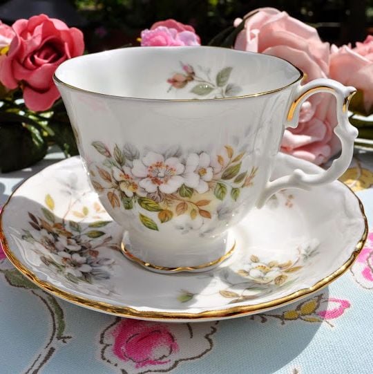 Royal Albert Haworth Vintage China Teacup and Saucer c.1982+