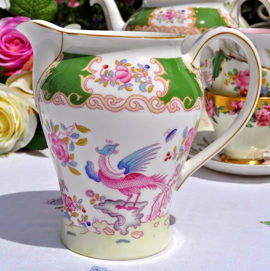 Minton Green Cockatrice 4863 Large Milk Jug c.1960's