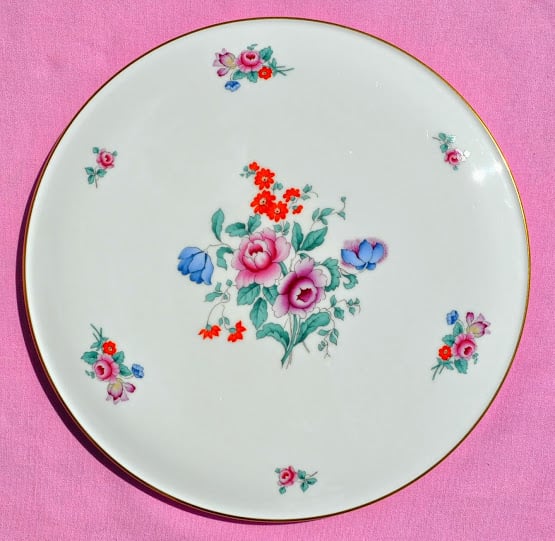 Spode Vintage Floral Bone China Gateau Celebration Cake Plate