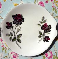 Royal Albert Masquerade Platinum Rim Cake Plate c.1950's