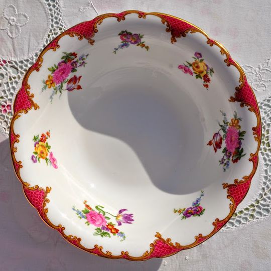 Aynsley Pink Floral English Bone China Large Serving Dish