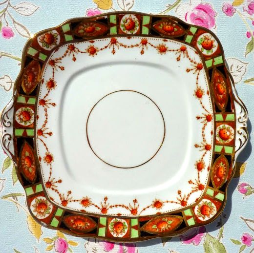 Roslyn Imari Style Vintage China Cake Plate c.1924+
