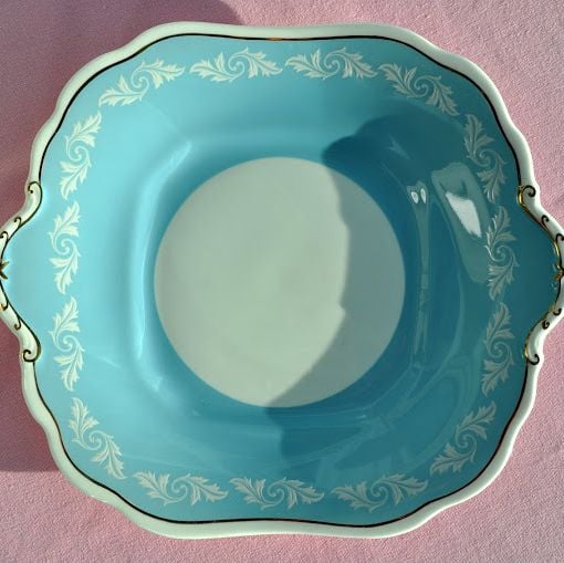 Aynsley 'Wedgwood Blue' and White Vintage Cake Plate