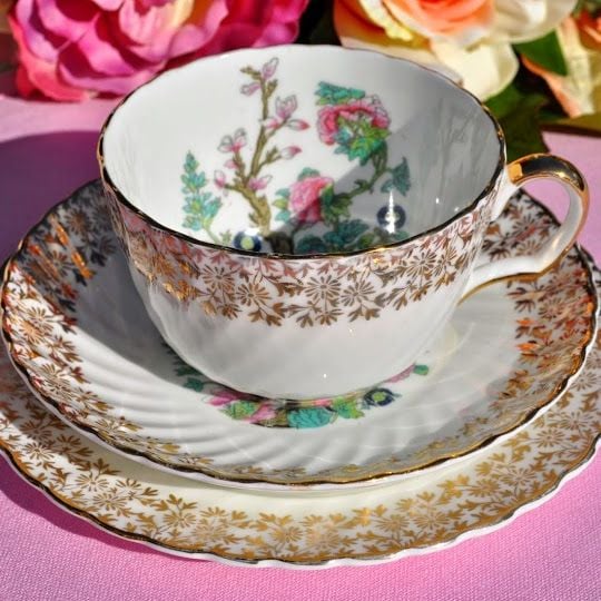 Antique Imperial China Indian Tree Pattern Teacup Trio