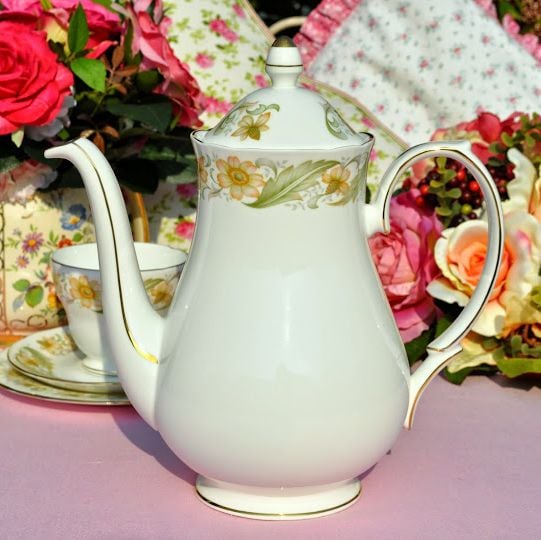 Duchess Greensleeves English China 2 Pint Teapot or Coffee Pot c.1950s