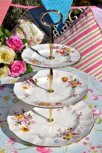 Royal Crown Derby Posies 3 Tier Vintage Fine China Cake Stand