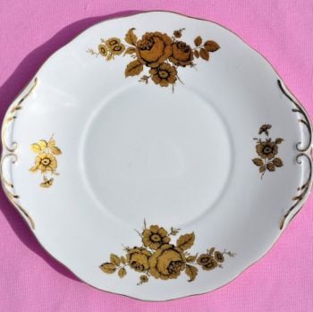 Royal Imperial Gold Floral Cake Plate c.1940's