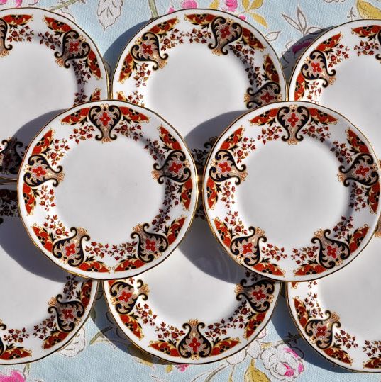 Colclough Royale Imari Style Tea Plates x 8