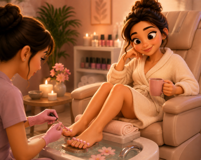 Luxury deluxe prescriptive pedicure with . gel toes