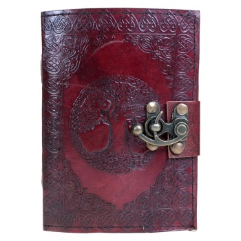 Tree Of Life Leather Journal With Lock 