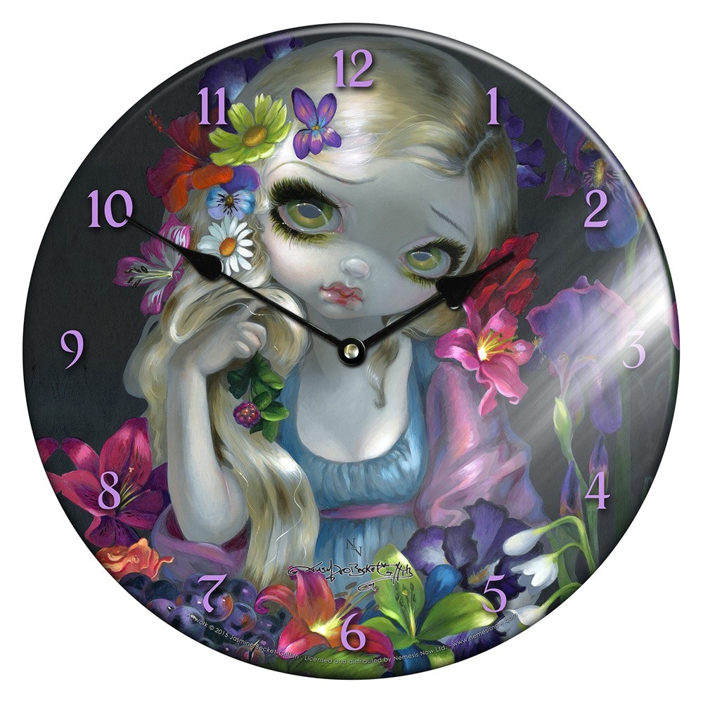 Glass Clock Flora 