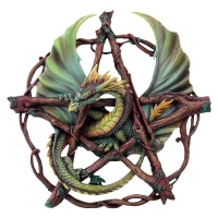Forest Pentagram Dragon Wall plaque By Anne Stokes