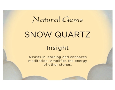 Snow Quartz & Tumblestone Crystal Information Card Set