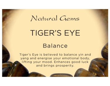 Golden Tigers Eye Tumblestone Crystal & Information Card Set