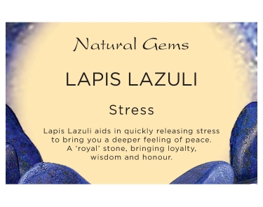 Lapis Lazuli Grade A Tumblestone Crystal & Information Card Set