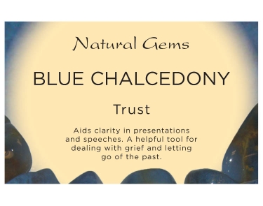 Blue Chalcedony Tumblestone Crystal & Information Card Set