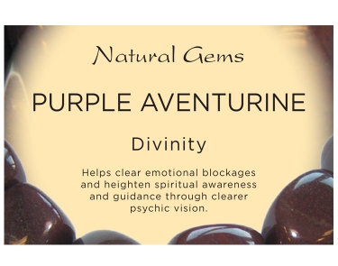Purple Adventurine Tumblestone Crystal & Information Card Set