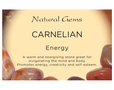 Carnelian Tumblestone Crystal & Information Card Set