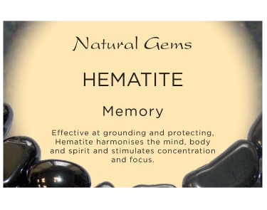 Hematite Tumblestone Crystal & Information Card Set