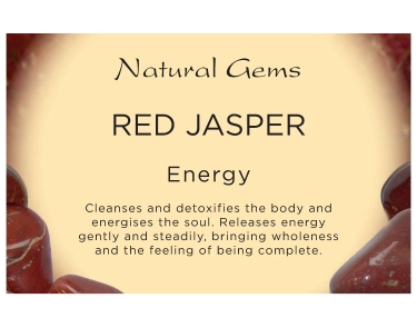 Red Jasper Tumblestone Crystal & Information Card Set