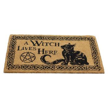 A Witch Lives Here Doormat 