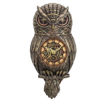 Chronology Wisdom - Steampunk Owl Wall Clock