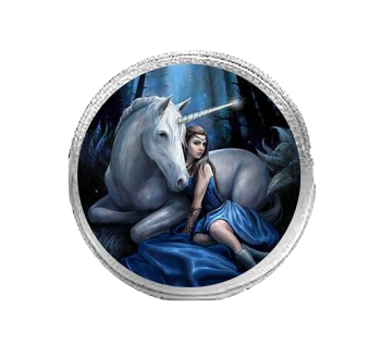 Blue Moon By Anne Stokes - Round Coin Purse
