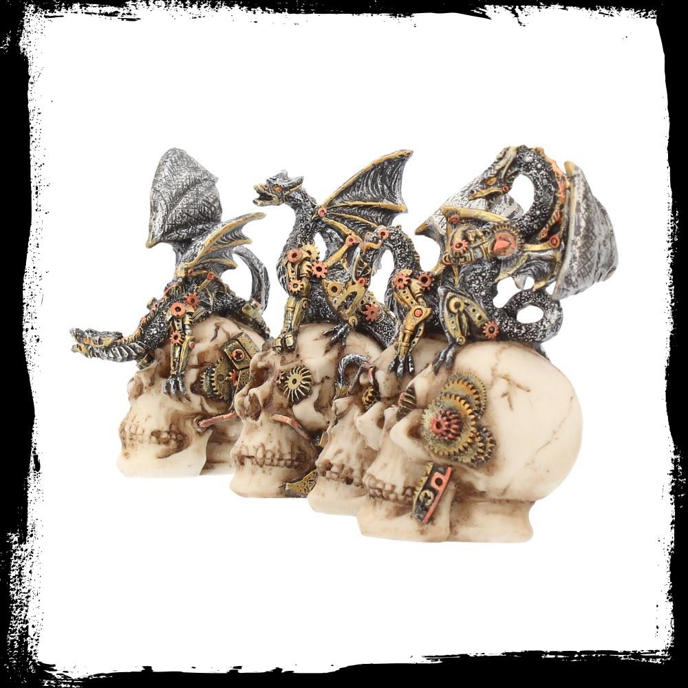 Mind Machines - Mini Skull Steampunk Figurines ( Set Of Four)