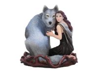 Soul Bond By Anne Stokes - Maiden & Wolf Figurine