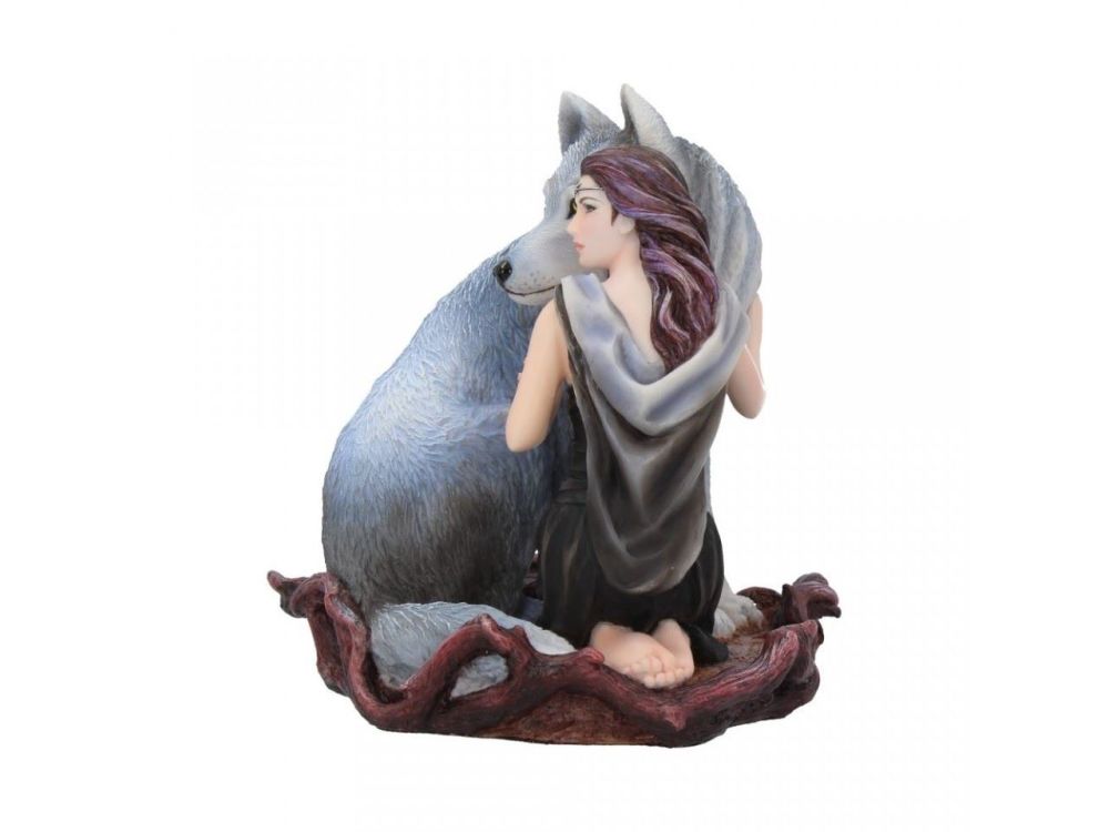 Soul Bond By Anne Stokes - Maiden & Wolf Figurine