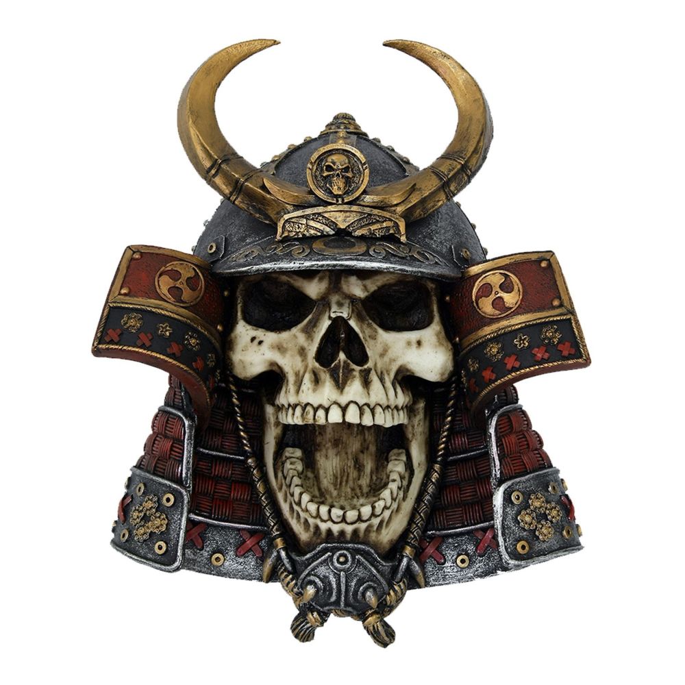 Kabuto Samurai Skull Wall Plaque