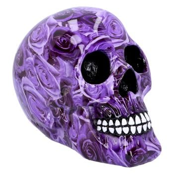 Purple Romance Skull Figurine
