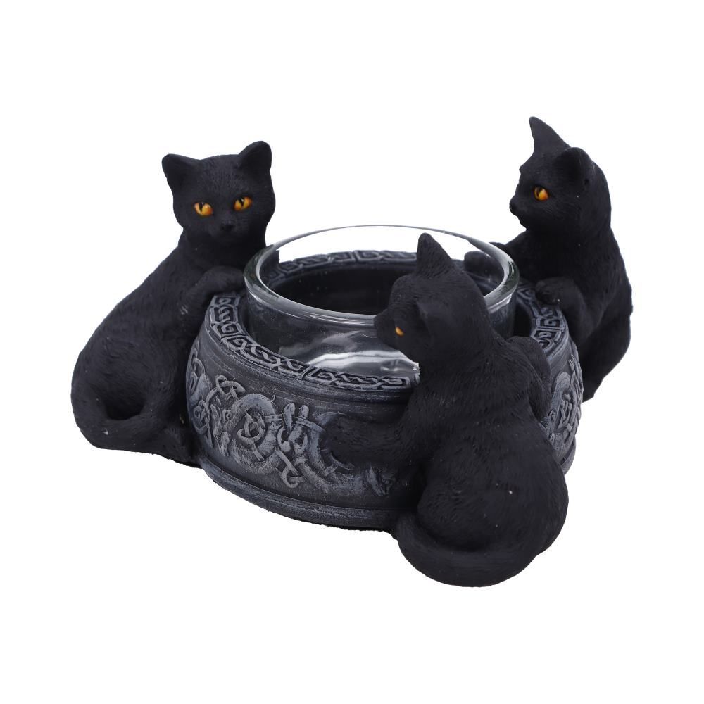 Black Cat Familiar Trio - Tealight Candle Holder