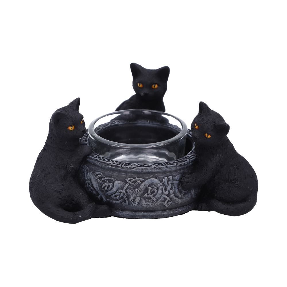 Black Cat Familiar Trio - Tealight Candle Holder