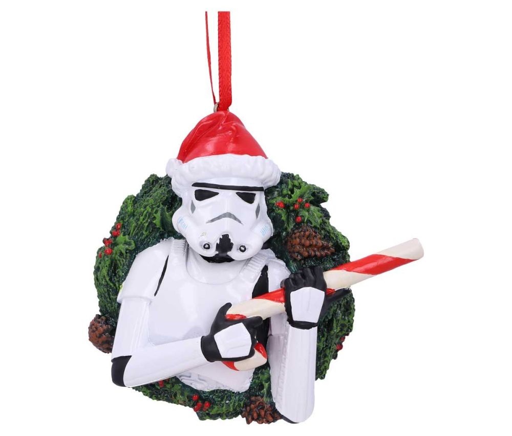 Stormtrooper and Wreath - Officially Licensed Hanging Christmas Figurine