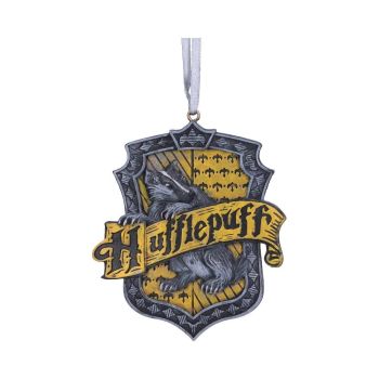 Officially Licensed Harry Potter Hufflepuff Crest Hanging Christmas Ornament
