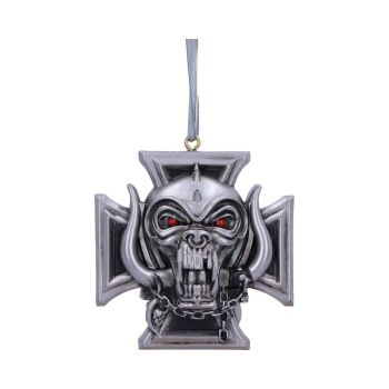 Officially Licensed Motörhead Snaggletooth Warpig  Iron Cross Hanging Ornament 