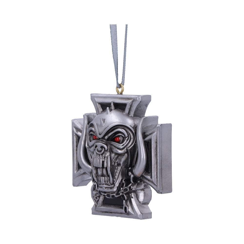Officially Licensed Motörhead Snaggletooth Warpig  Iron Cross Hanging Ornament 