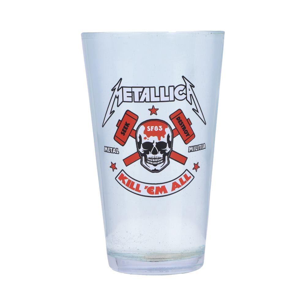 Officially Licensed Metallica Kill Em All Glass Drinking Tumbler
