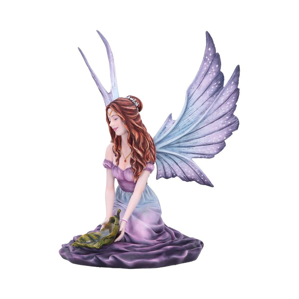 Tessa - Kneeling Fairy Holding Leaf Figurine