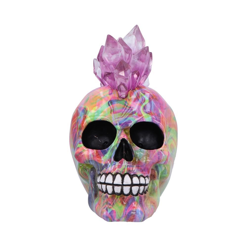 Psychedelic Crystal Skull Light-Up Figurine