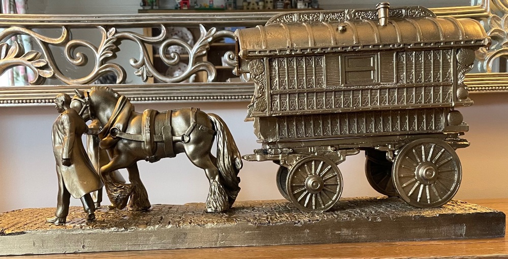 Peaky Blinders - *Antique Gold* Tommy & Arthur - Horse & Bowtop  -  Sculpture