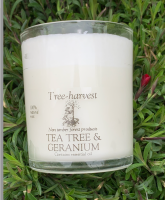 Tea Tree & Geranium Essential Oil Glass Candle