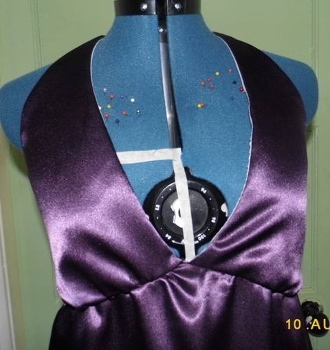 Purple bridesmaid dress front detail